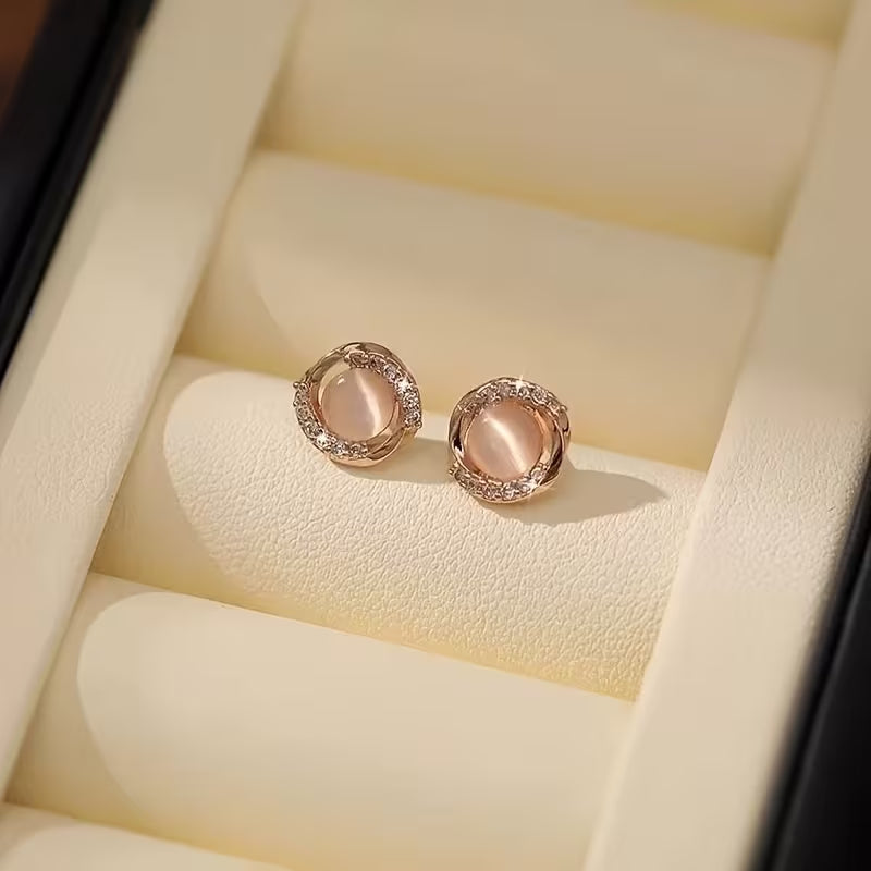 Elegant RoseGold Earrings with sterling silver ear needles