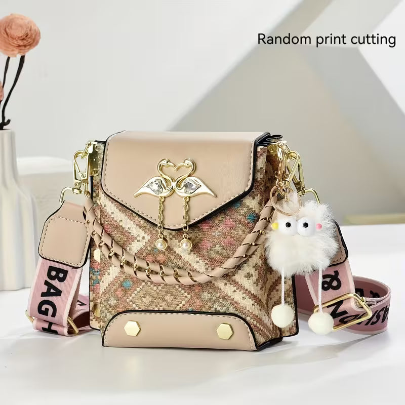 Practical Women's Phone Bag with Single-shoulder Strap